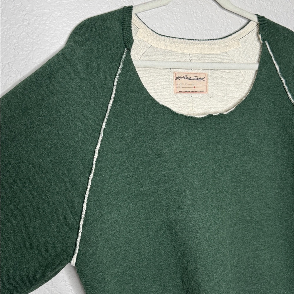 Free People We The Free Midnight Pullover Sweatshirt Pine Dark Green Size Small - Picture 5 of 11